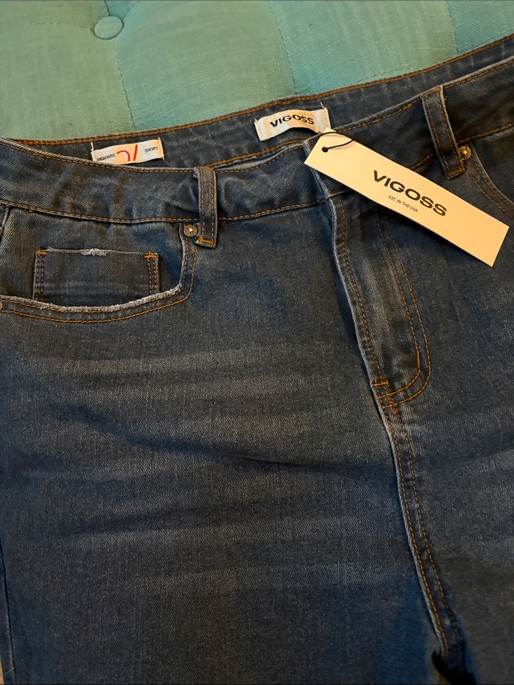 Vigoss Blue Denim High-Rise Shorts size 29 - Picture 3 of 5